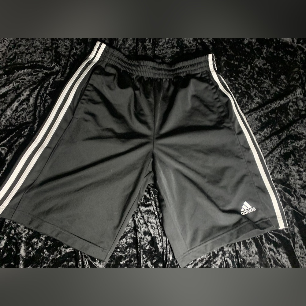 Athletic adidas shorts sizeL black and white